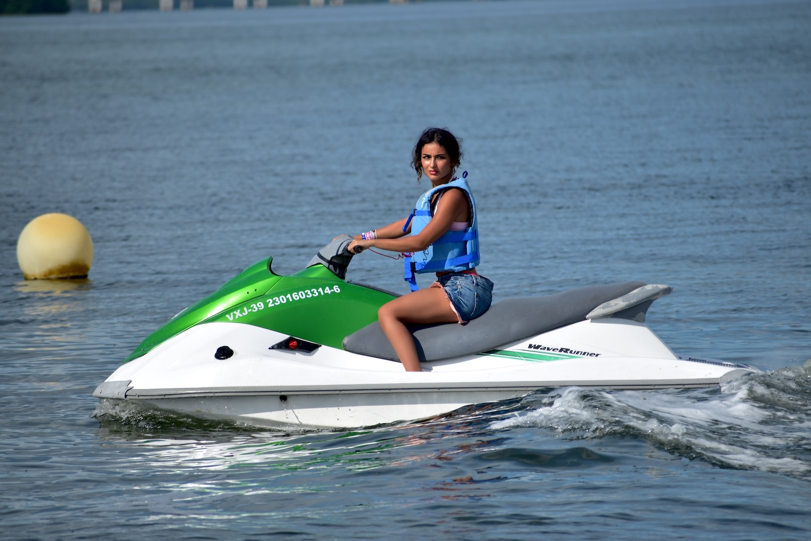 Poised for the thrill. Asel Müge getting ready to launch.