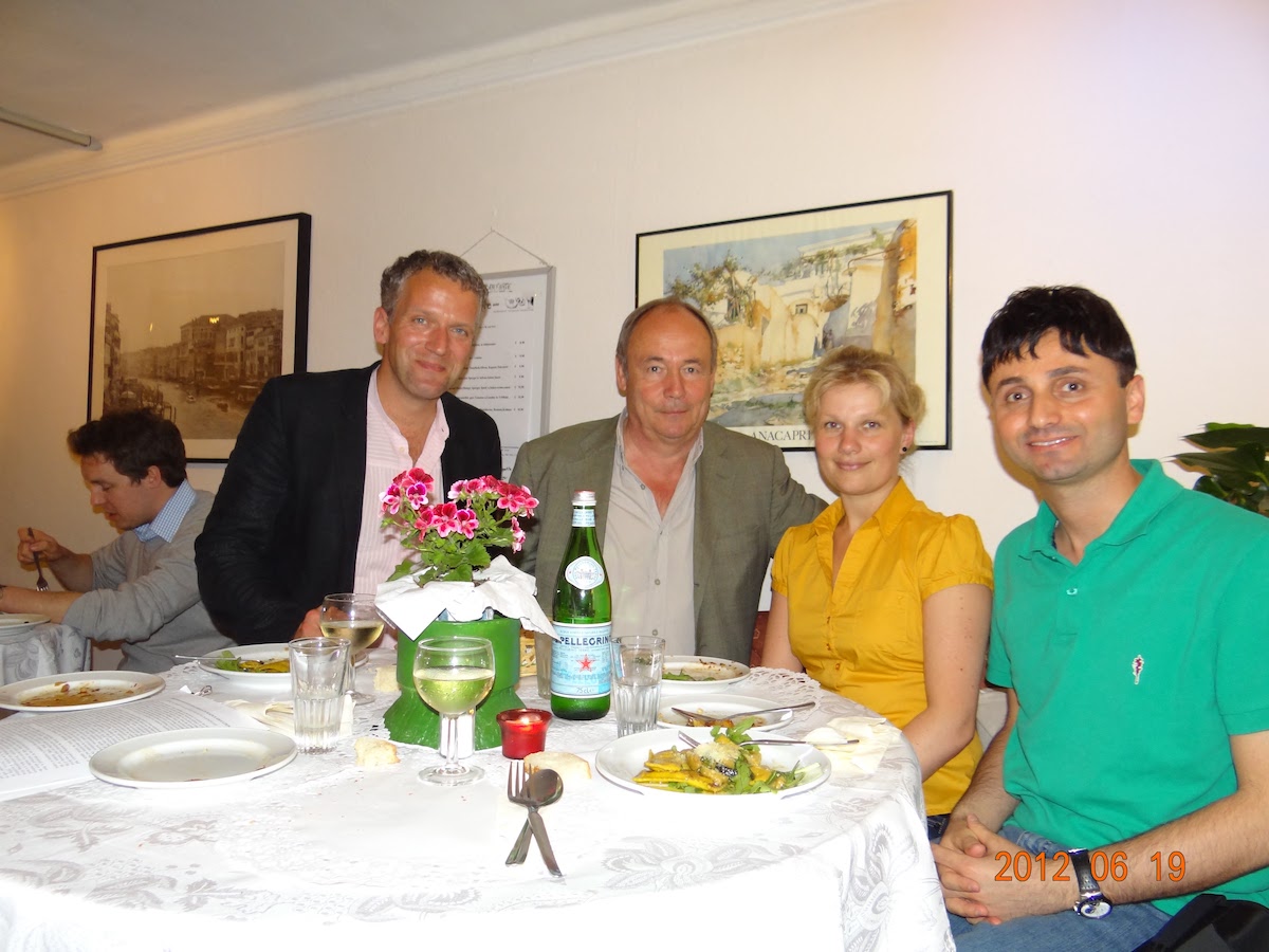 Farewell dinner at an Italian restaurant. Hard to say goodbye to such great colleagues.